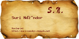 Suri Nándor névjegykártya